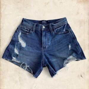Hollister Blue Distressed Denim Shorts